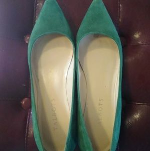 Talbots green suede flats